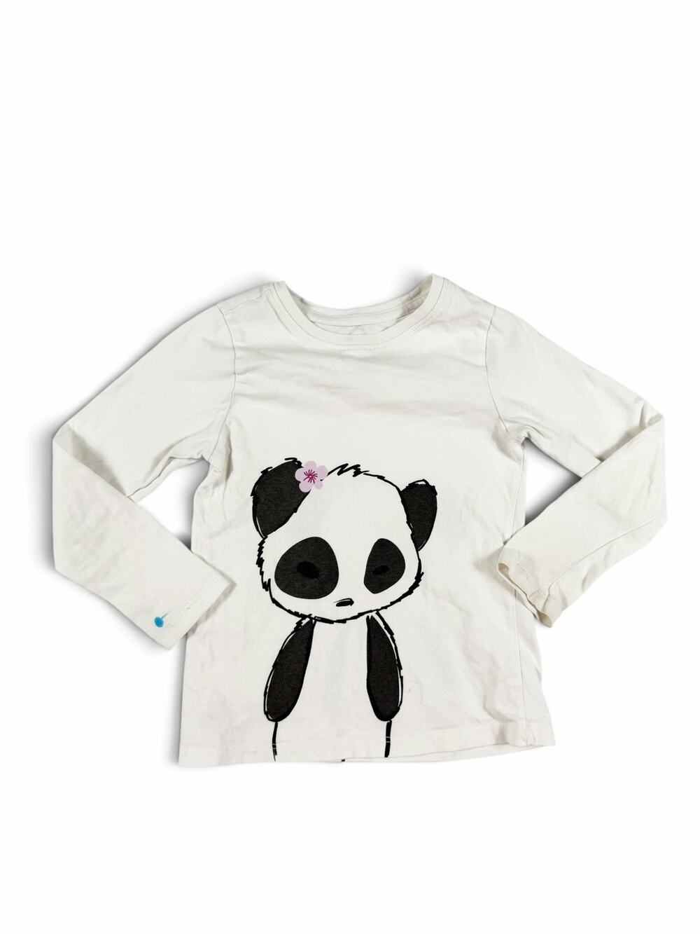 Tea Collection Pretty Panda Double Sided Graphic Tee Ivory Size 4